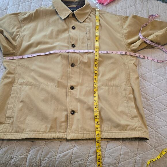 Royal Robbins Coat Men's XL Tan Canvas Fleece Lined Chore Outdoors Field Casual - Picture 9 of 11